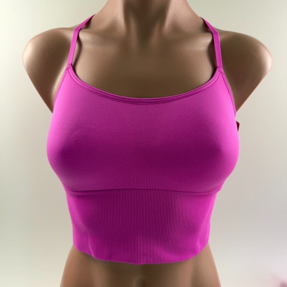 Victoria's Secret PINK Active Seamless Lightly Lined Sports Bra Pink Sz L NWT